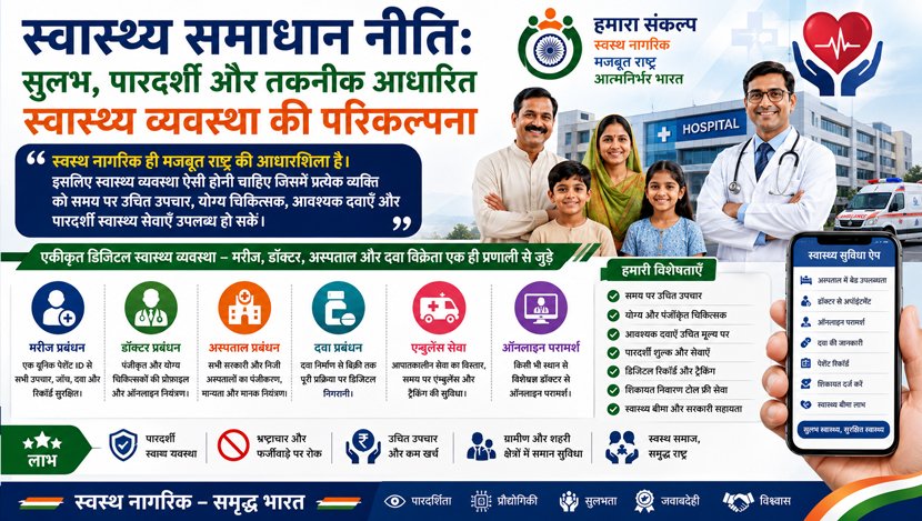 स्वास्थ्य समाधान नीति :स्वास्थ्य व्यवस्था की परिकल्पना