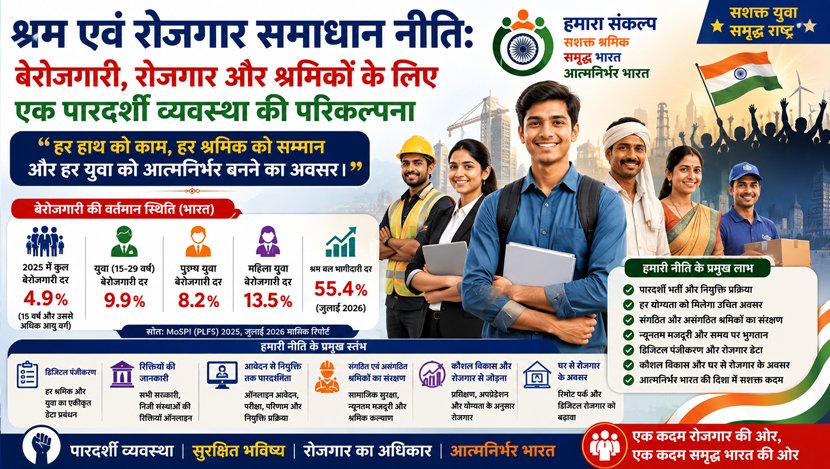 श्रम एवं रोजगार समाधान नीति:  एक पारदर्शी व्यवस्था की परिकल्पना